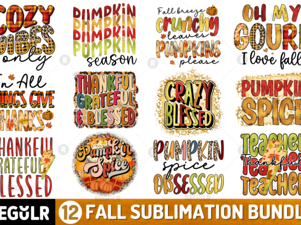 Fall sublimation bundle t shirt graphic design