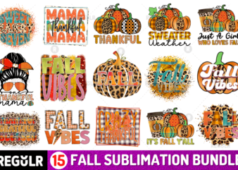 Fall Sublimation Bundle t shirt graphic design