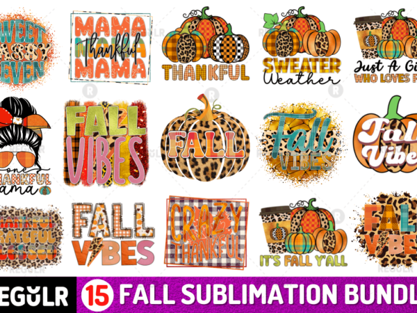 Fall sublimation bundle t shirt graphic design