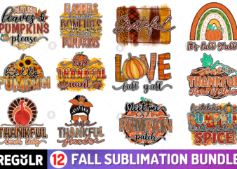 Fall Sublimation Bundle t shirt graphic design