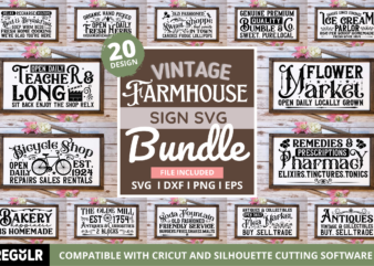 Vintage Farmhouse Sign Bundle t shirt vector art