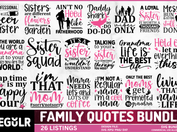 Family svg bundle t shirt graphic design