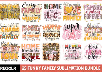 Funny Family Sublimation Bundle t shirt graphic design