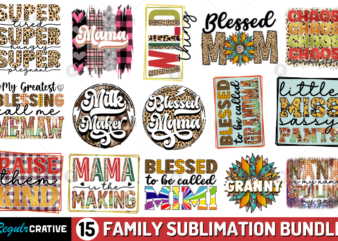 Family Sublimation Bundle t shirt graphic design