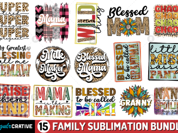 Family sublimation bundle t shirt graphic design