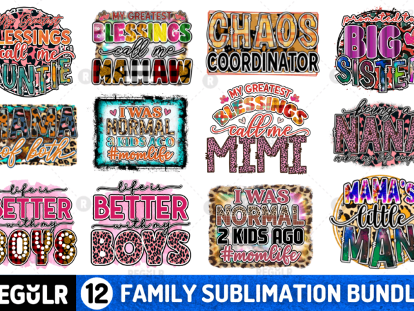 Family sublimation bundle t shirt graphic design