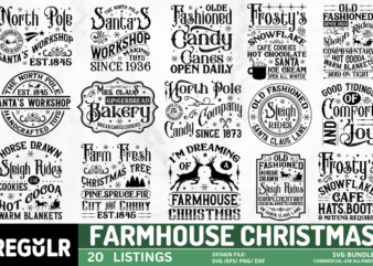 Farmhouse Christmas svg Bundle t shirt graphic design