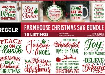 Farmhouse Christmas Svg Bundle