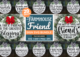 Farmhouse Friend Round Sign Bundle