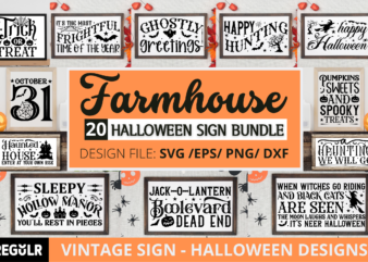 Farmhouse Halloween Sign Svg Bundle t shirt graphic design