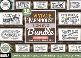 Vintage Farmhouse Sign Bundle t shirt vector art