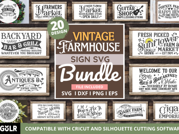 Vintage farmhouse sign bundle t shirt vector art