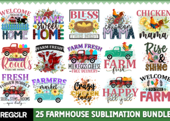 Farmhouse Sublimation Bundle t shirt graphic design