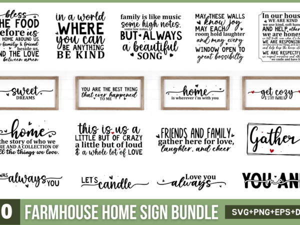 Farmhouse home sign bundle t shirt graphic design