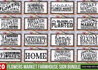 Flowers Market Farmhouse Sign Svg Bundle