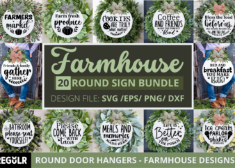 Farmhouse Round Sign Bundle t shirt graphic design