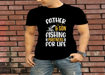 Father & Son Fishing Partners For Life T-Shirt Design