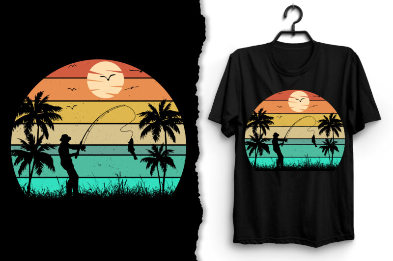 Retro Vintage Sunset T-Shirt Design Graphic