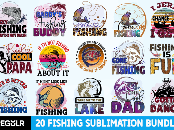 Fishing sublimation bundle t shirt graphic design
