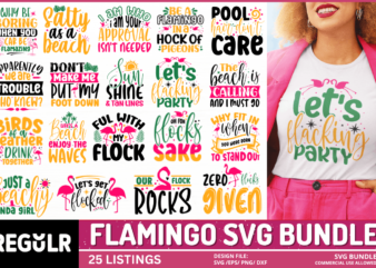 Flamingo SVG Bundle t shirt graphic design