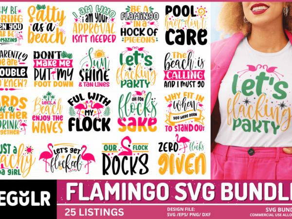 Flamingo svg bundle t shirt graphic design