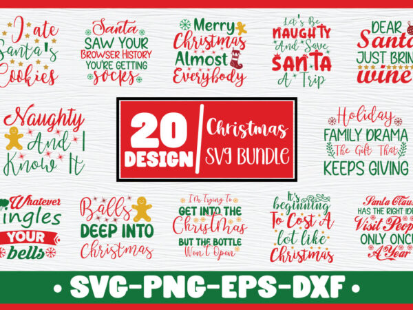 Funny christmas svg bundle t shirt graphic design