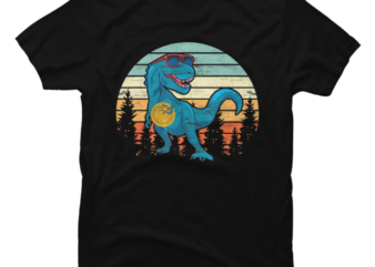 Funny Dinosaur Disc Golf Player T-Shirt
