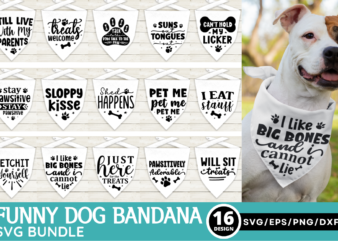 Funny Dog Bandana Svg Bundle t shirt graphic design