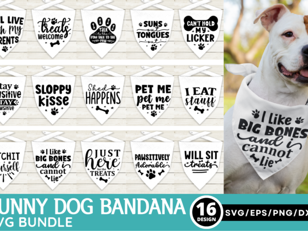 Funny dog bandana svg bundle t shirt graphic design