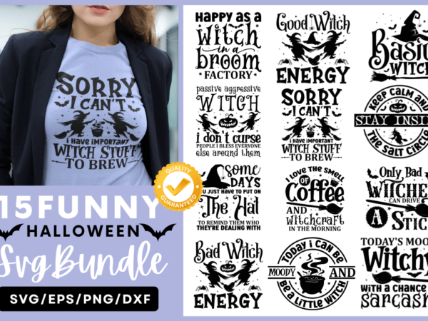 Funny halloween quotes svg bundle t shirt graphic design