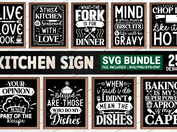 Kitchen sign svg bundle t shirt vector art
