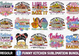Funny Kitchen Sublimation Bundle t shirt graphic design