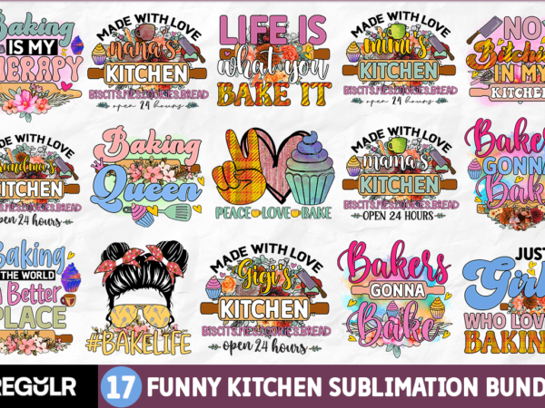 Funny kitchen sublimation bundle t shirt graphic design