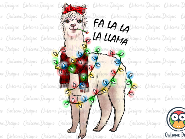 Funny llama christmas sublimation t shirt graphic design