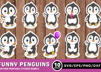 Funny Penguins Sticker Bundle t shirt graphic design