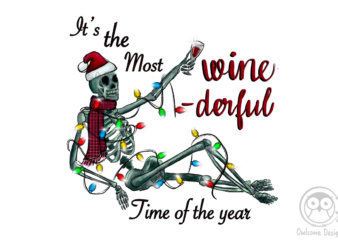 Funny Skeleton Wine Christmas PNG Sublimation