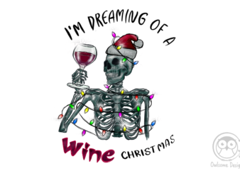 Funny Skeleton Wine Christmas Sublimation