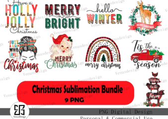 Christmas Sublimation Bundle t shirt vector file
