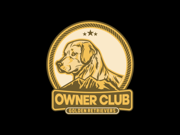 Golden retriever club t shirt design template