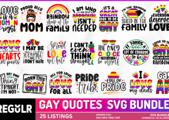 Gay SVG Bundle t shirt design template