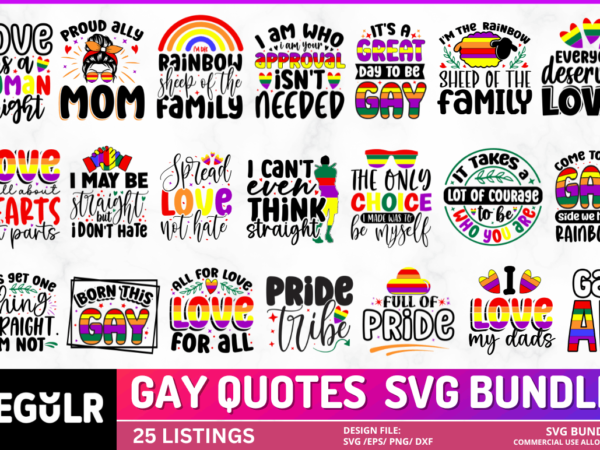 Gay svg bundle t shirt design template