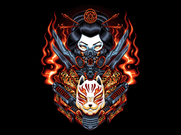 Geisha 01 t shirt design template