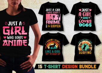 Girl T-Shirt Design Bundle