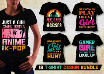 Girl T-Shirt Design Bundle