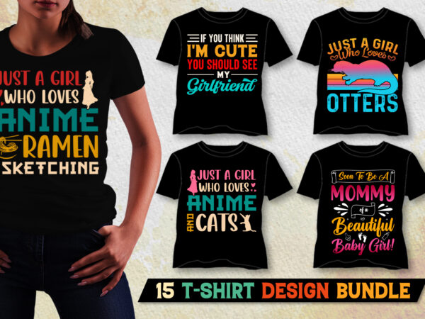 Girl t-shirt design bundle