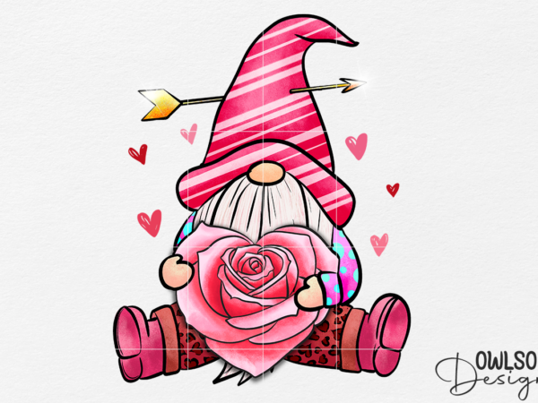 Gnome valentine sublimation png design