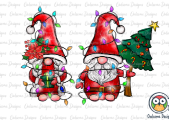 Gnomes Couple Christmas PNG Sublimation t shirt design template