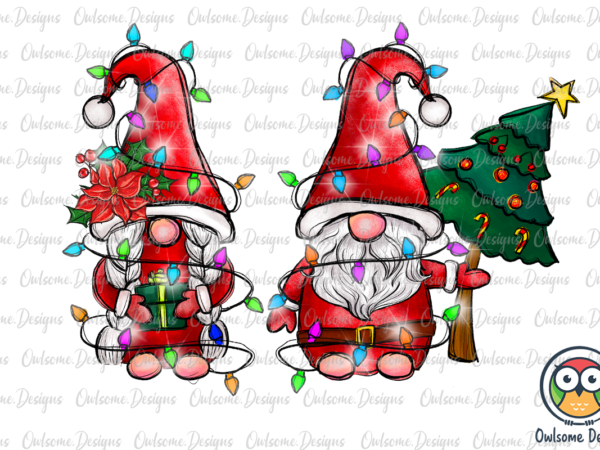 Gnomes couple christmas png sublimation t shirt design template