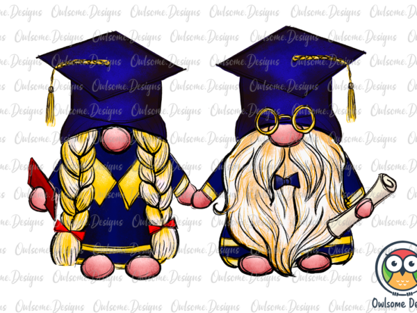 Gnomes couple graduation png sublimation t shirt design template