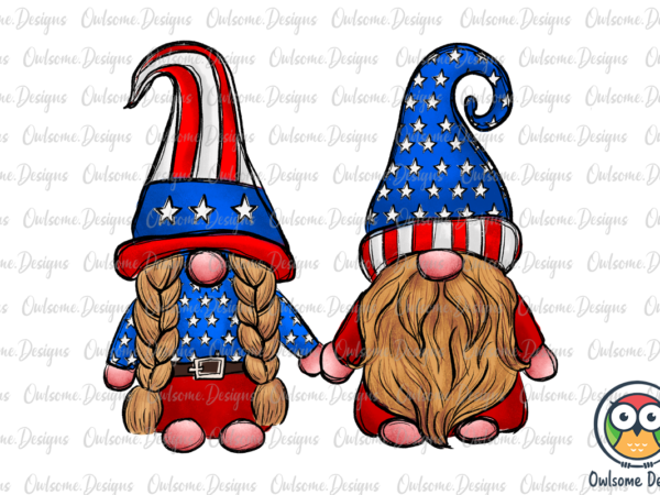 Gnomes couple love america png sublimation t shirt design template